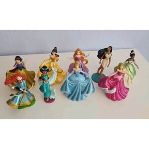 Disney Princess 9 Pc Set Figurine Play or Cake Topper